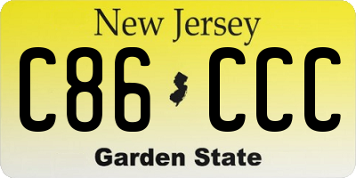 NJ license plate C86CCC