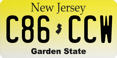 NJ license plate C86CCW