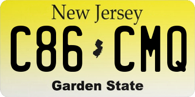 NJ license plate C86CMQ