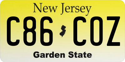 NJ license plate C86COZ