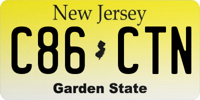 NJ license plate C86CTN