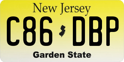 NJ license plate C86DBP