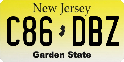 NJ license plate C86DBZ