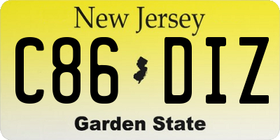 NJ license plate C86DIZ