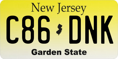 NJ license plate C86DNK