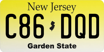 NJ license plate C86DQD