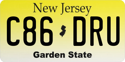 NJ license plate C86DRU