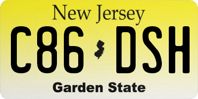 NJ license plate C86DSH