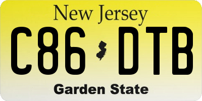 NJ license plate C86DTB