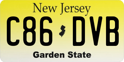 NJ license plate C86DVB
