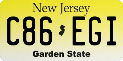 NJ license plate C86EGI