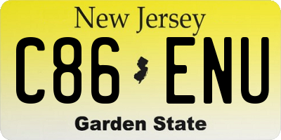 NJ license plate C86ENU