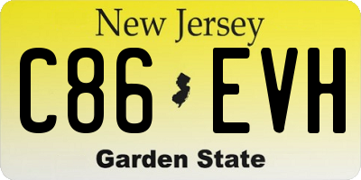 NJ license plate C86EVH