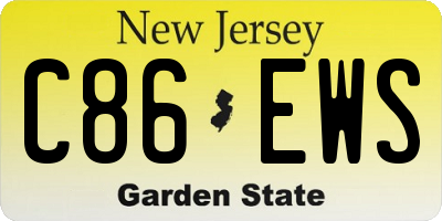 NJ license plate C86EWS