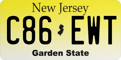 NJ license plate C86EWT