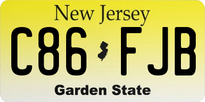 NJ license plate C86FJB