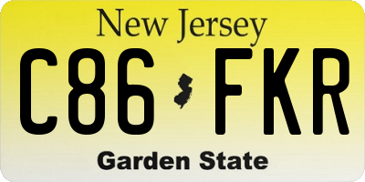 NJ license plate C86FKR
