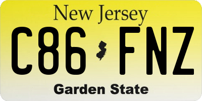 NJ license plate C86FNZ