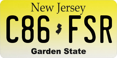 NJ license plate C86FSR
