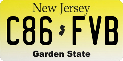 NJ license plate C86FVB