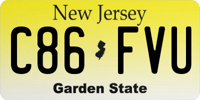 NJ license plate C86FVU