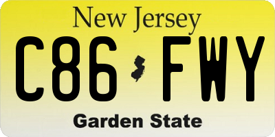 NJ license plate C86FWY