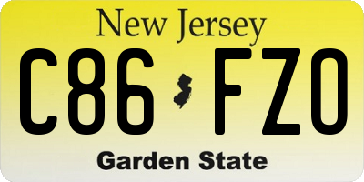 NJ license plate C86FZO