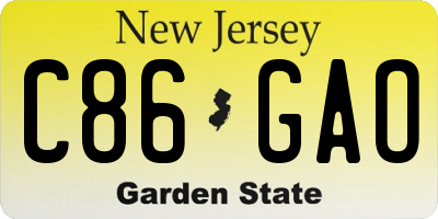 NJ license plate C86GAO