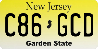 NJ license plate C86GCD