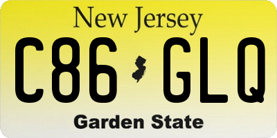 NJ license plate C86GLQ