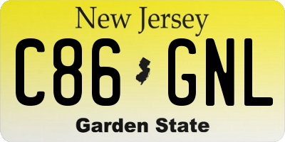 NJ license plate C86GNL