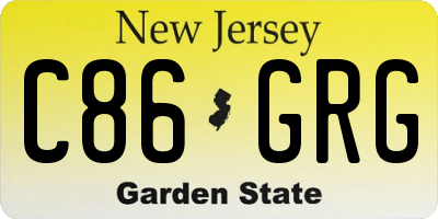 NJ license plate C86GRG