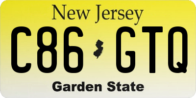 NJ license plate C86GTQ