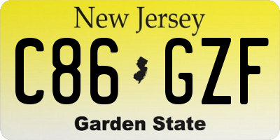 NJ license plate C86GZF