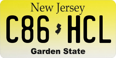 NJ license plate C86HCL