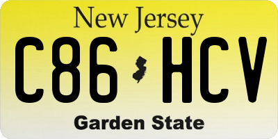 NJ license plate C86HCV