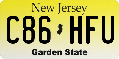 NJ license plate C86HFU