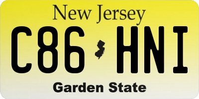 NJ license plate C86HNI