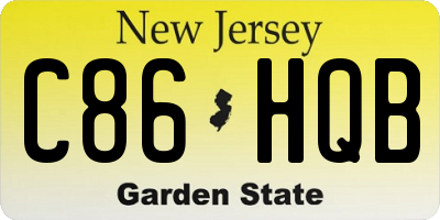 NJ license plate C86HQB