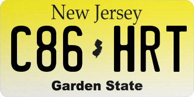 NJ license plate C86HRT