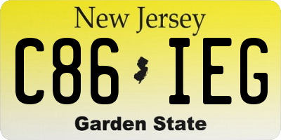 NJ license plate C86IEG
