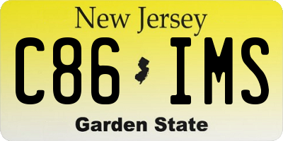 NJ license plate C86IMS