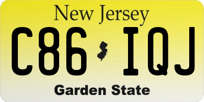 NJ license plate C86IQJ