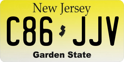 NJ license plate C86JJV