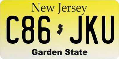 NJ license plate C86JKU
