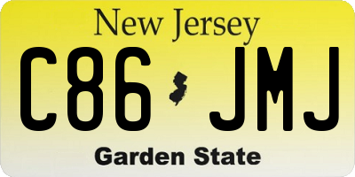 NJ license plate C86JMJ
