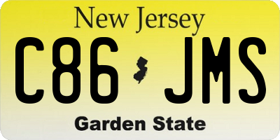 NJ license plate C86JMS