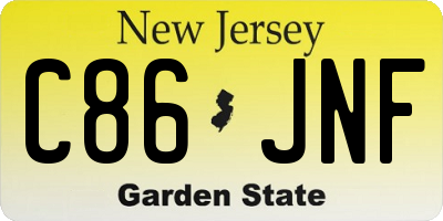 NJ license plate C86JNF