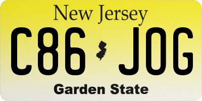 NJ license plate C86JOG