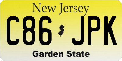 NJ license plate C86JPK